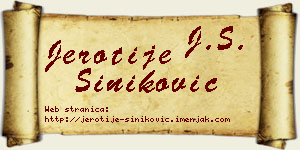 Jerotije Šiniković vizit kartica